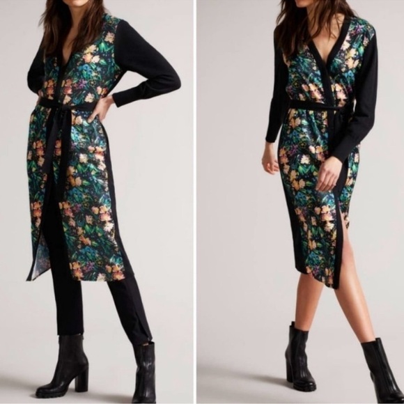 Ted Baker Dresses & Skirts - Ted Baker Tilja Longline Woven Front Cardigan
